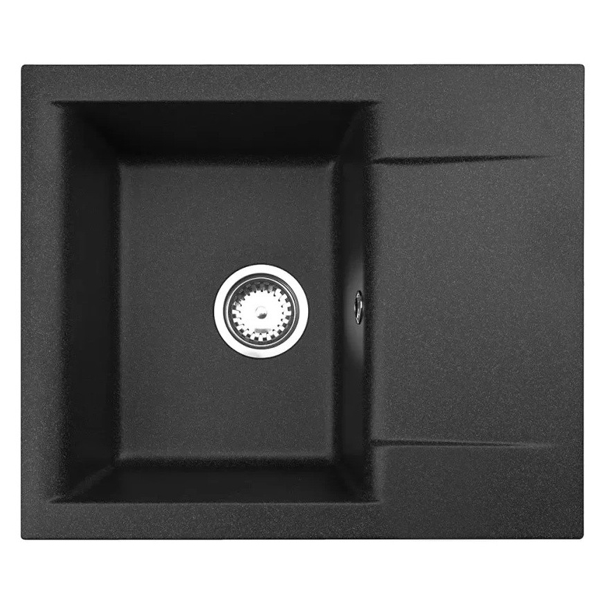 ALVEUS SETA23197 - Keukenspoelbak CADIT 59x50 cm + keukenkraan met flexibele uitloop MINTAS 34 cm, graniet/mat zwart