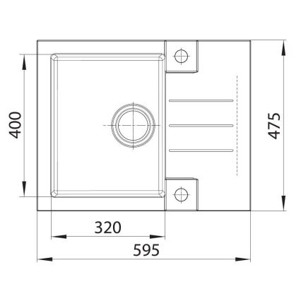 ALVEUS SETA23236 - Keukenwasbak ROCK 59,5x47,5 cm + mengkraan met flexibele uitloop MINTAS 34 cm in graniet/mat zwart