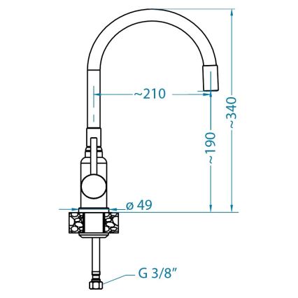 ALVEUS SETA24019 - Keukenspoelbak CLASSIC 80 x 60 cm + keukenkraan MINTAS 34 cm met flexibele uitloop, rvs/zwart