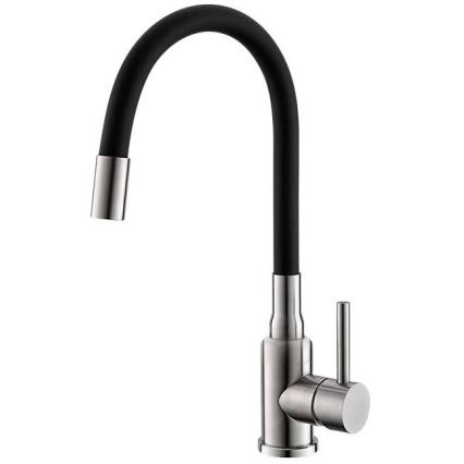 ALVEUS SETA24019 - Keukenwasbak CLASSIC 80x60 cm + kraan met flexibele uitloop MINTAS 34 cm staal/zwart