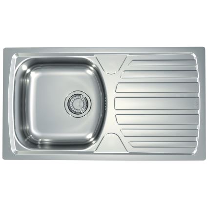 ALVEUS SETA259 - Keukenwasbak BASIC 78x43,5 cm + RIVIERA kraan 14,8 cm satijn/glanzend chroom