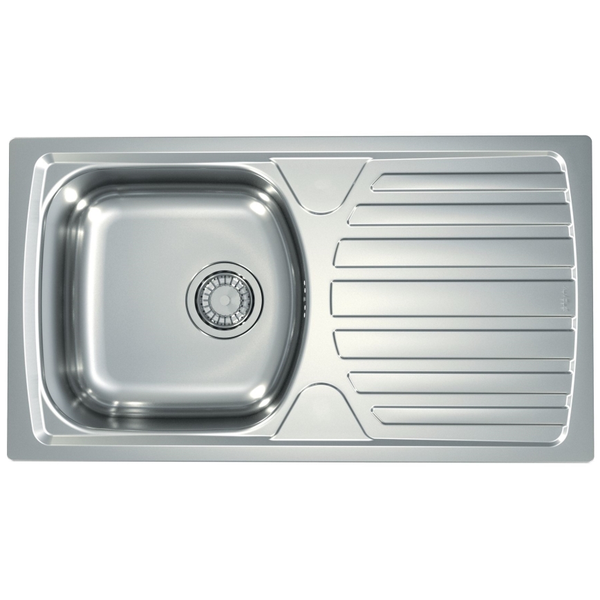 ALVEUS SETA259 - Keukenwasbak BASIC 78x43,5 cm + RIVIERA kraan 14,8 cm satijn/glanzend chroom