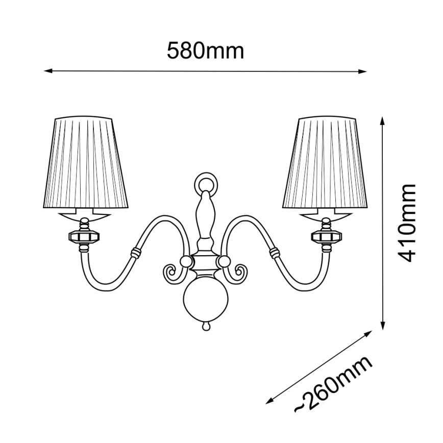 Amplex - Wandlamp 2xE14/10W/230V