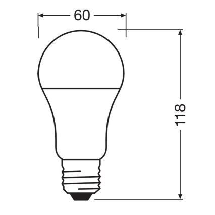 Antibacteriële LED Lamp A100 E27/13W/230V 2700K - Osram