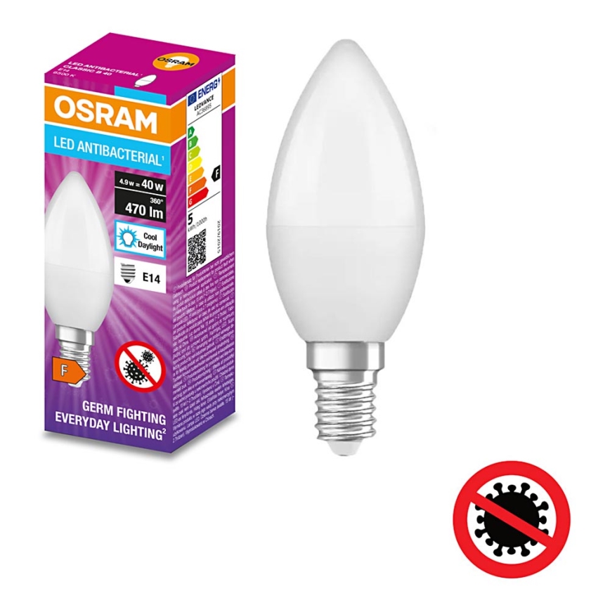 ondergronds Dakraam Belang Antibacteriële LED Lamp B40 E14/4,9W/230V 6500K - Osram | Lampenmanie