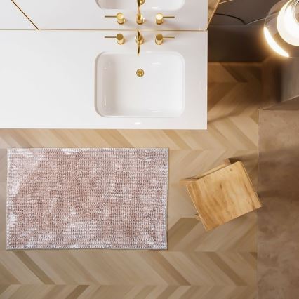 Antislip badmat CHENILLE 50x80 cm beige