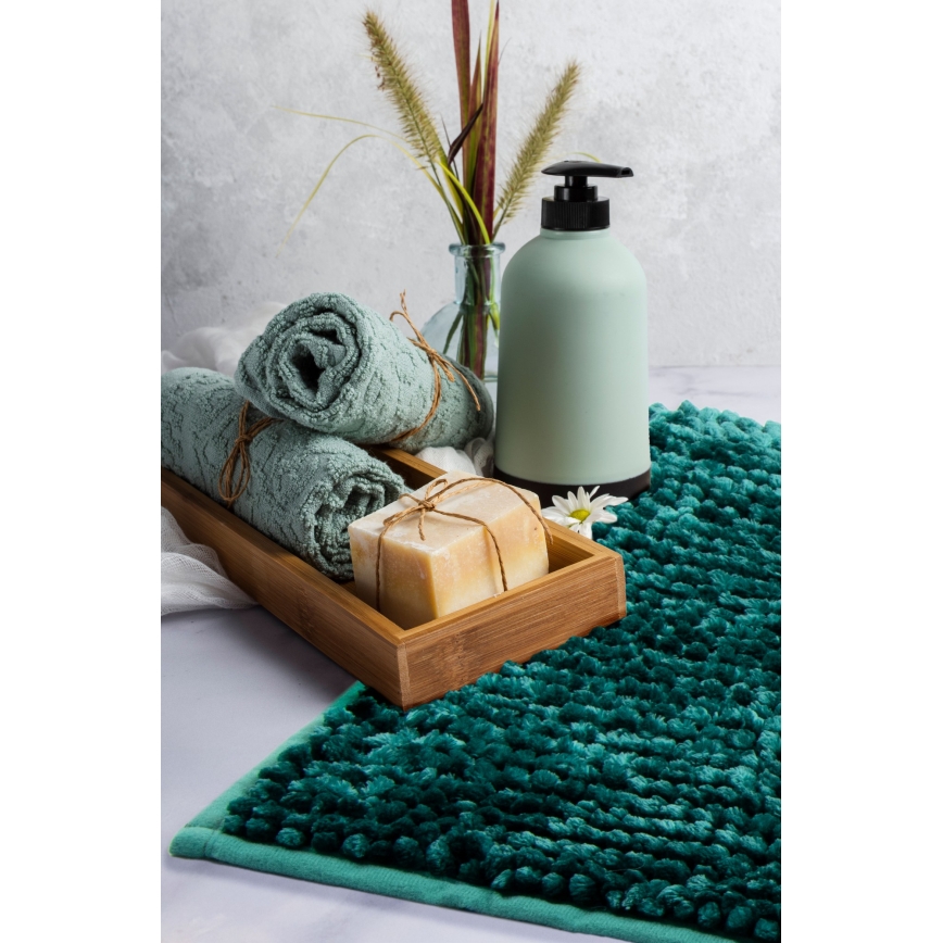 Antislip badmat CHENILLE 50x80 cm turkoois