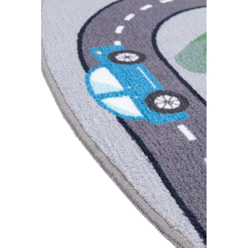 Antislip kindervloerkleed ARES STREETS 160 cm grijs/stad