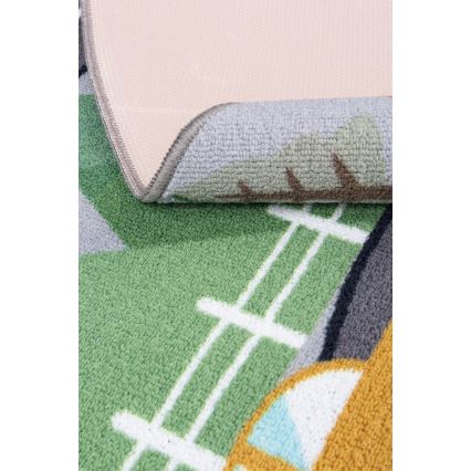 Antislip kindervloerkleed ARES STREETS 160 cm grijs/stad