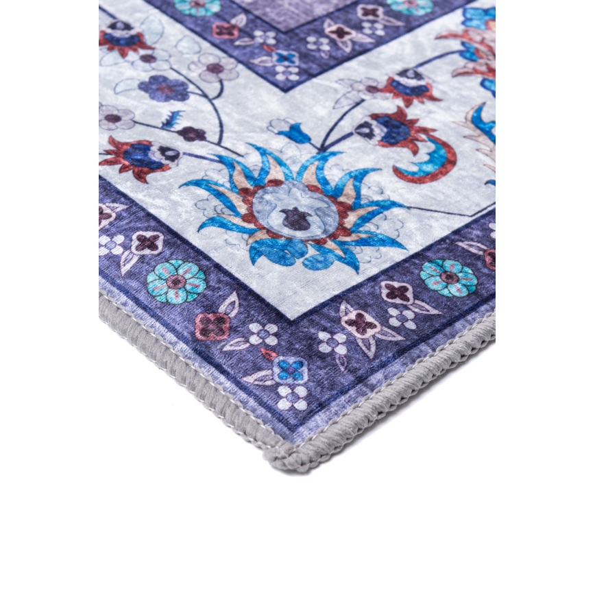Antislip oosters vloerkleed PRINT SHINE 70x140 cm blauw