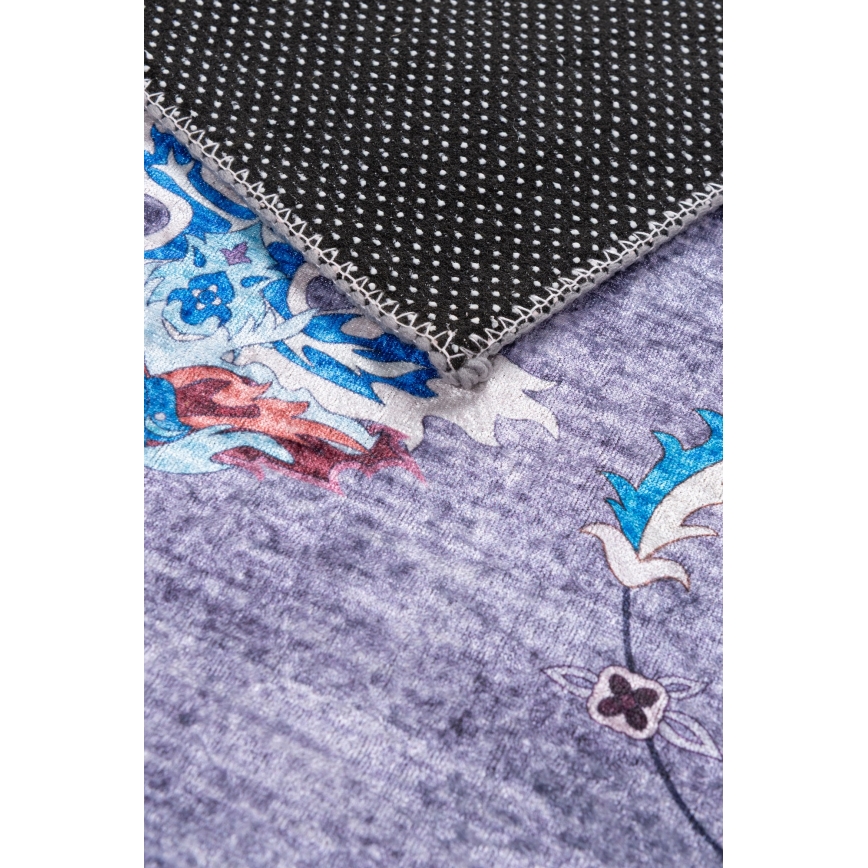 Antislip oriëntaals vloerkleed PRINT SHINE 70x140 cm blauw