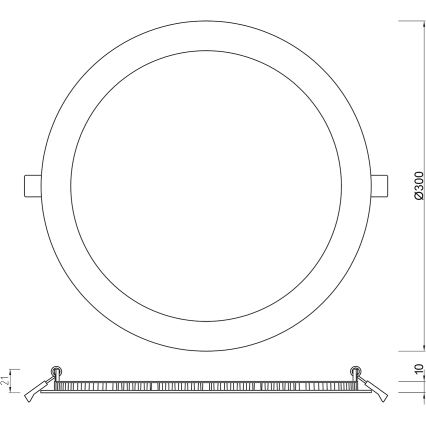 APLED - Hangende LED Badkamer plafond verlichting RONDO LED/24W/230V IP41 300 mm