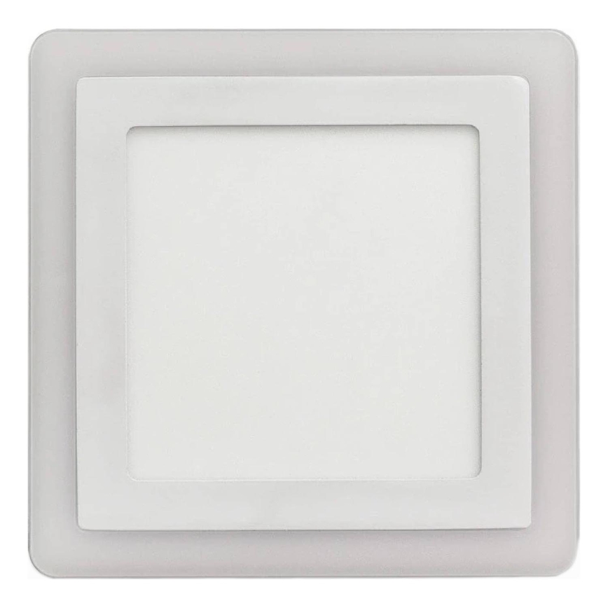 APLED - Hangende LED Badkamer plafond verlichting SQUARE DUO LED/4W + LED/12W/230V IP41 3000/4000K 19,5x19,5 cm wit
