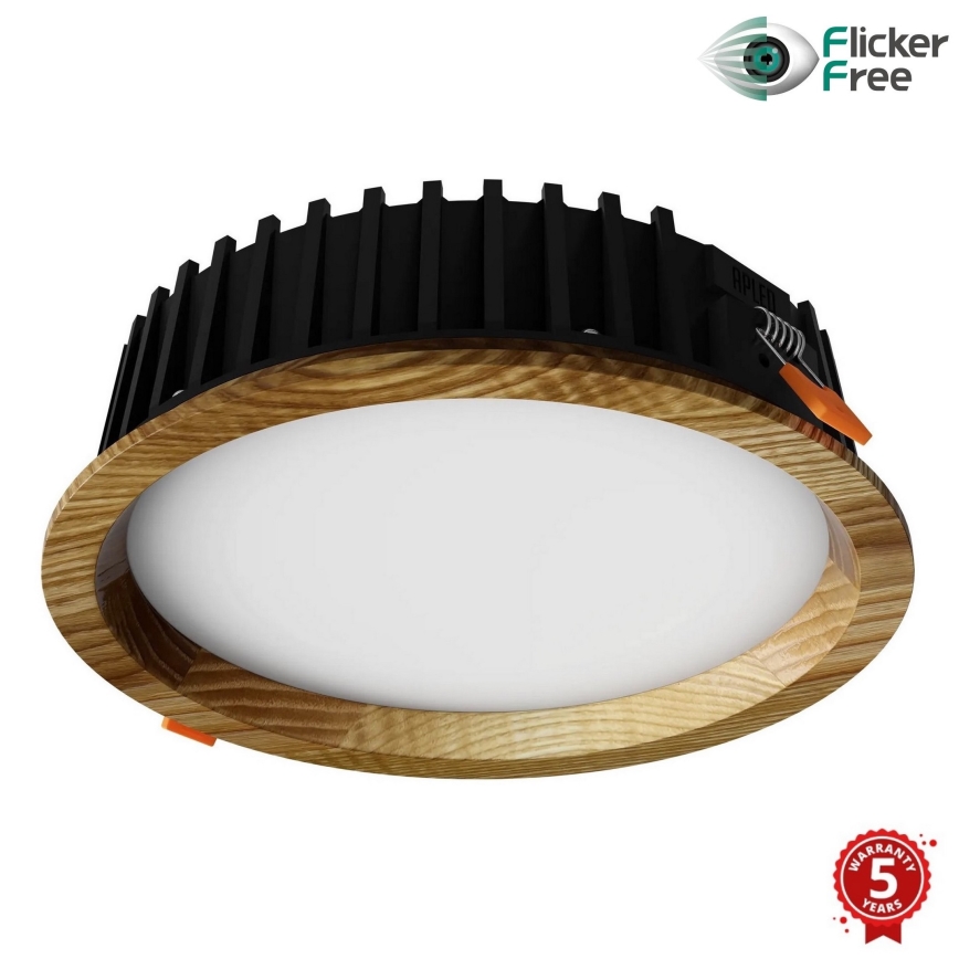 APLED - LED Hang plafondverlichting RONDO WOODLINE LED/12W/230V 4000K diameter 20 cm essehout massief hout