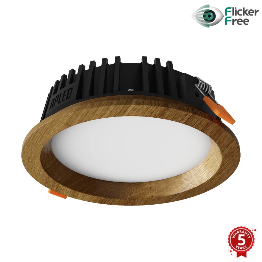 APLED - LED Hang plafondverlichting RONDO WOODLINE LED/6W/230V 4000K diameter 15 cm eiken massief hout