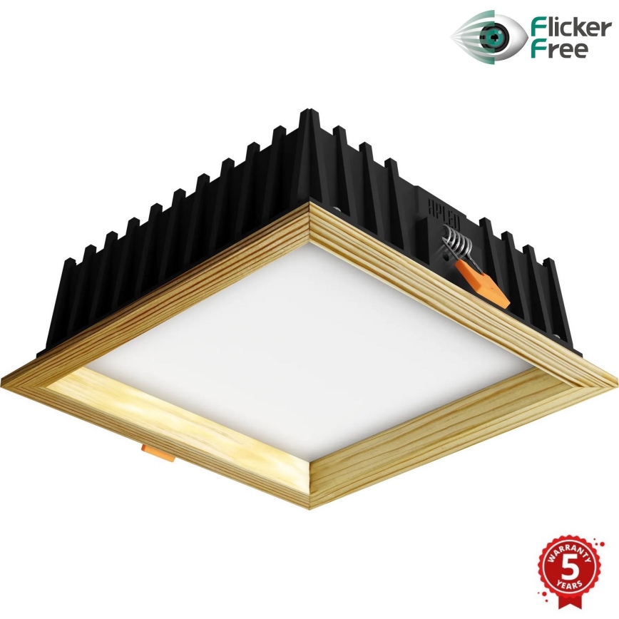 APLED - LED Hang plafondverlichting SQUARE WOODLINE LED/12W/230V 3000K 17x17 cm Dennenboom massief hout