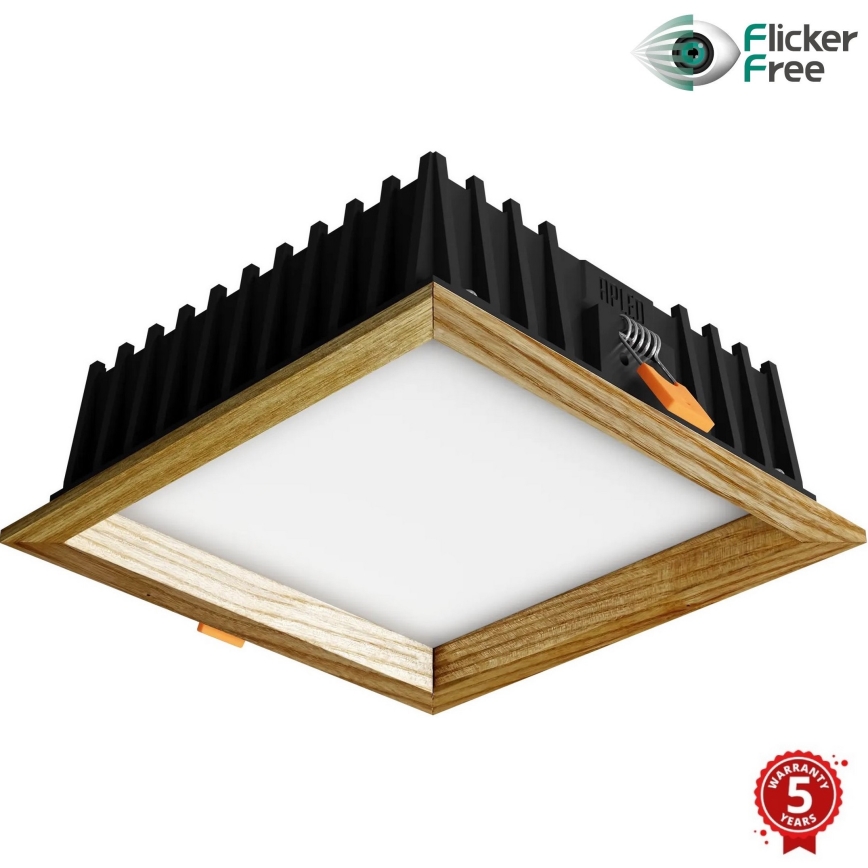 APLED - LED Hang plafondverlichting SQUARE WOODLINE LED/12W/230V 4000K 17x17 cm essehout massief hout