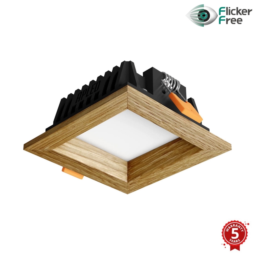 APLED - LED Hang plafondverlichting SQUARE WOODLINE LED/3W/230V 4000K 9x9 cm eiken massief hout