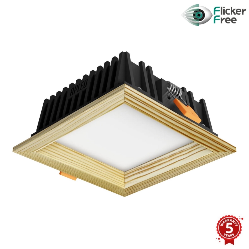 APLED - LED Hang plafondverlichting SQUARE WOODLINE LED/6W/230V 4000K 12x12 cm Dennenboom massief hout