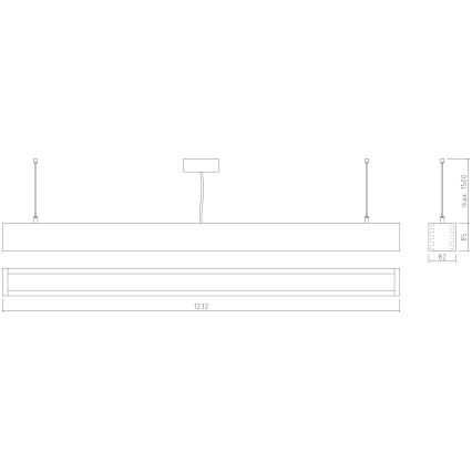 APLED - LED Hanglamp aan een koord LOOK LED/36W/230V 4000K 120 cm eiken