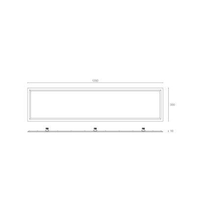 APLED - LED plafond lichtpaneel badkamer QUADRA LED/40W/230V 4000K IP41 120x30cm
