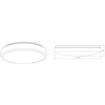APLED - LED Plafondlamp LENS PP TRICOLOR LED/36W/230V IP41 2700 - 6500K 2520lm