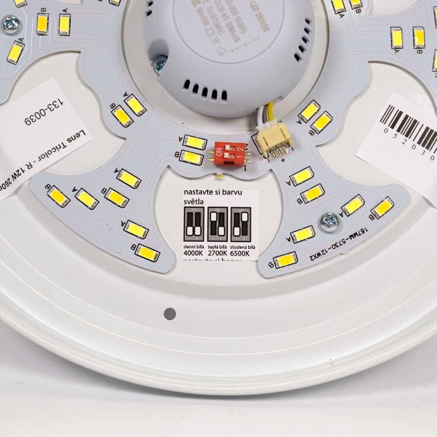 APLED - LED Plafondlamp met sensor LENS PP TRICOLOR LED/18W/230V IP44 2700 - 6500K 1210lm