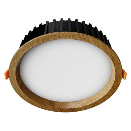 APLED - LED Hang plafondverlichting RONDO WOODLINE LED/12W/230V 3000K diameter 20 cm eiken massief hout