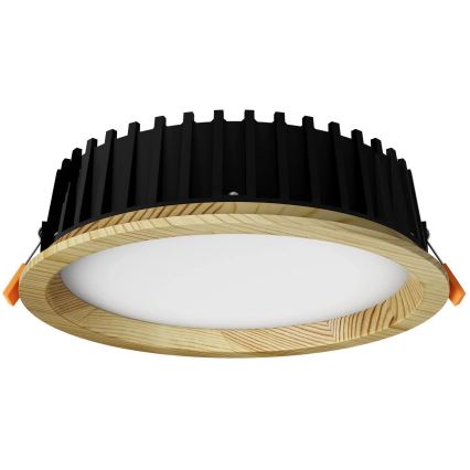 APLED - LED Hang plafondverlichting RONDO WOODLINE LED/12W/230V 3000K diameter 20 cm grenen massief hout