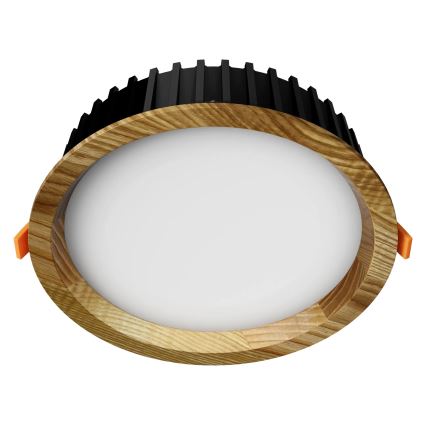 APLED - LED Hang plafondverlichting RONDO WOODLINE LED/12W/230V 4000K diameter 20 cm essehout massief hout