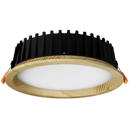 APLED - LED Hang plafondverlichting RONDO WOODLINE LED/12W/230V 4000K diameter 20 cm grenen massief hout