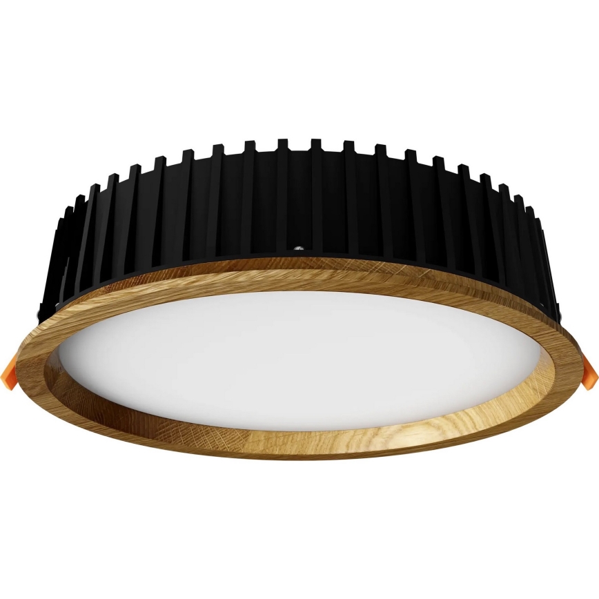 APLED - LED Hang plafondverlichting RONDO WOODLINE LED/18W/230V 3000K diameter 26 cm eiken massief hout