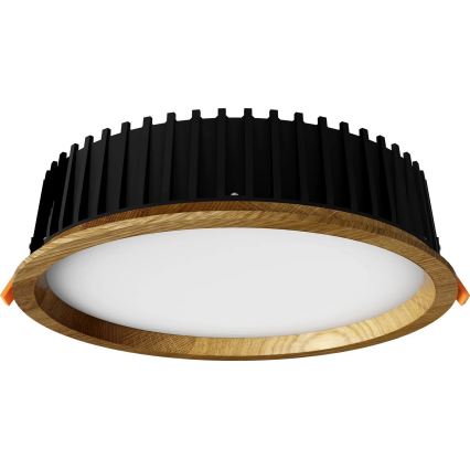 APLED - LED Hang plafondverlichting RONDO WOODLINE LED/18W/230V 4000K diameter 26 cm eiken massief hout