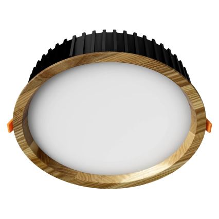 APLED - LED Hang plafondverlichting RONDO WOODLINE LED/18W/230V 4000K diameter 26 cm essehout massief hout