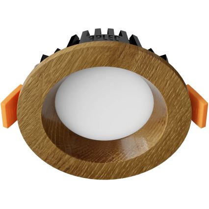 APLED - LED Hang plafondverlichting RONDO WOODLINE LED/3W/230V 3000K diameter 9 cm eiken massief hout