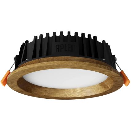 APLED - LED Hang plafondverlichting RONDO WOODLINE LED/6W/230V 3000K diameter 15 cm eiken massief hout