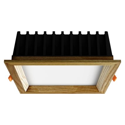 APLED - LED Hang plafondverlichting SQUARE WOODLINE LED/12W/230V 4000K 17x17 cm essehout massief hout