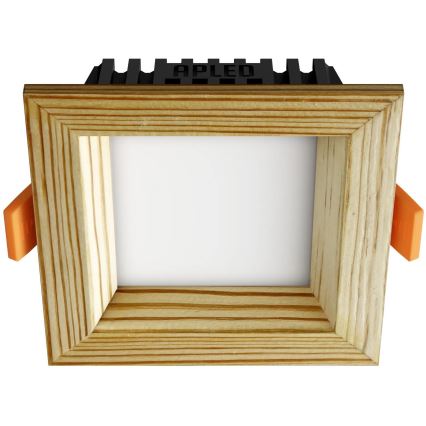 APLED - LED Hang plafondverlichting SQUARE WOODLINE LED/6W/230V 3000K 12x12 cm Dennenboom massief hout