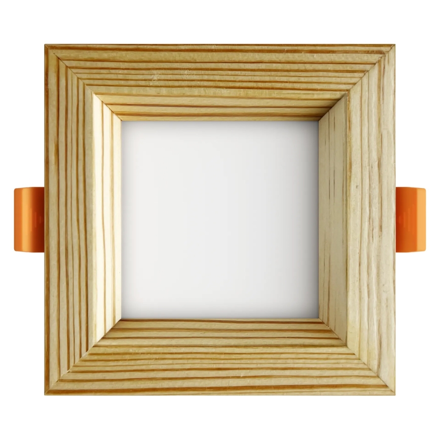 APLED - LED Hang plafondverlichting SQUARE WOODLINE LED/6W/230V 3000K 12x12 cm Dennenboom massief hout