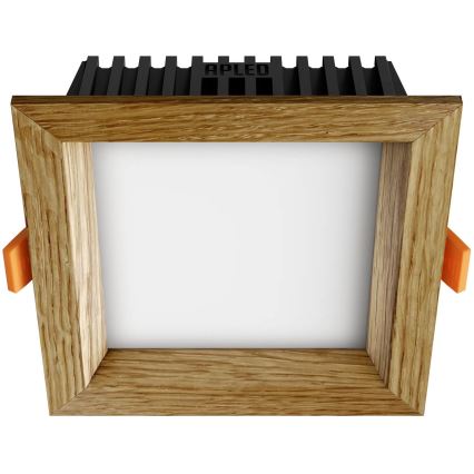 APLED - LED Hang plafondverlichting SQUARE WOODLINE LED/6W/230V 3000K 12x12 cm eiken massief hout