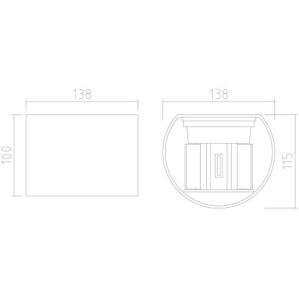 APLED - LED Wandlamp voor buiten OVAL 2xLED/3W/230V IP65