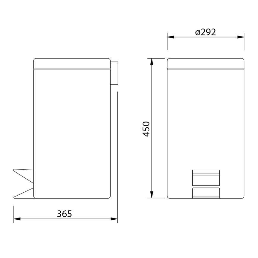 Aqualine - Afvalbak SIMPLE LINE 20 l gepolijst roestvrij