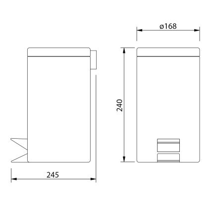 Aqualine - Afvalbak SIMPLE LINE 3 l mat wit