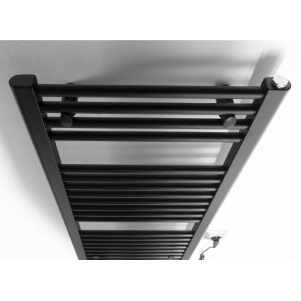 Aqualine - Badkamer elektrisch radiator DIRECT-E 300W/230V 96 cm mat zwart Recht