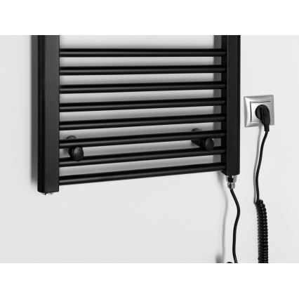Aqualine - Badkamer elektrisch radiator DIRECT-E 300W/230V 96 cm mat zwart Recht