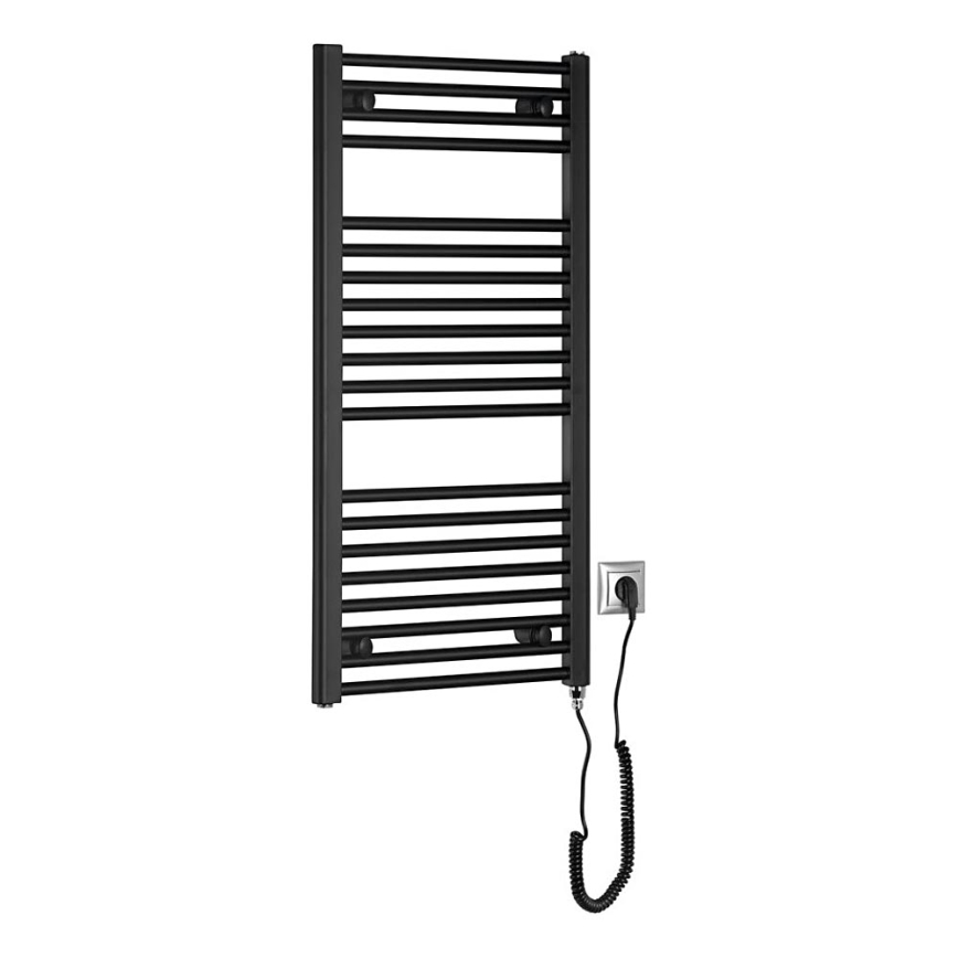 Aqualine - Badkamer elektrisch radiator DIRECT-E 300W/230V 96 cm mat zwart Recht