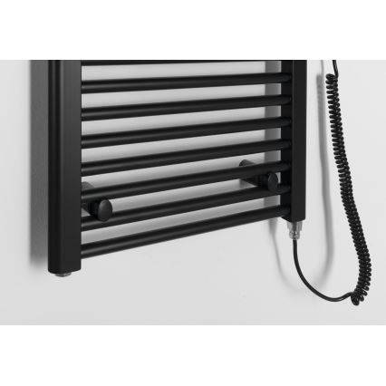 Aqualine - Badkamer elektrisch radiator DIRECT-E 400W/230V 132 cm mat zwart Recht