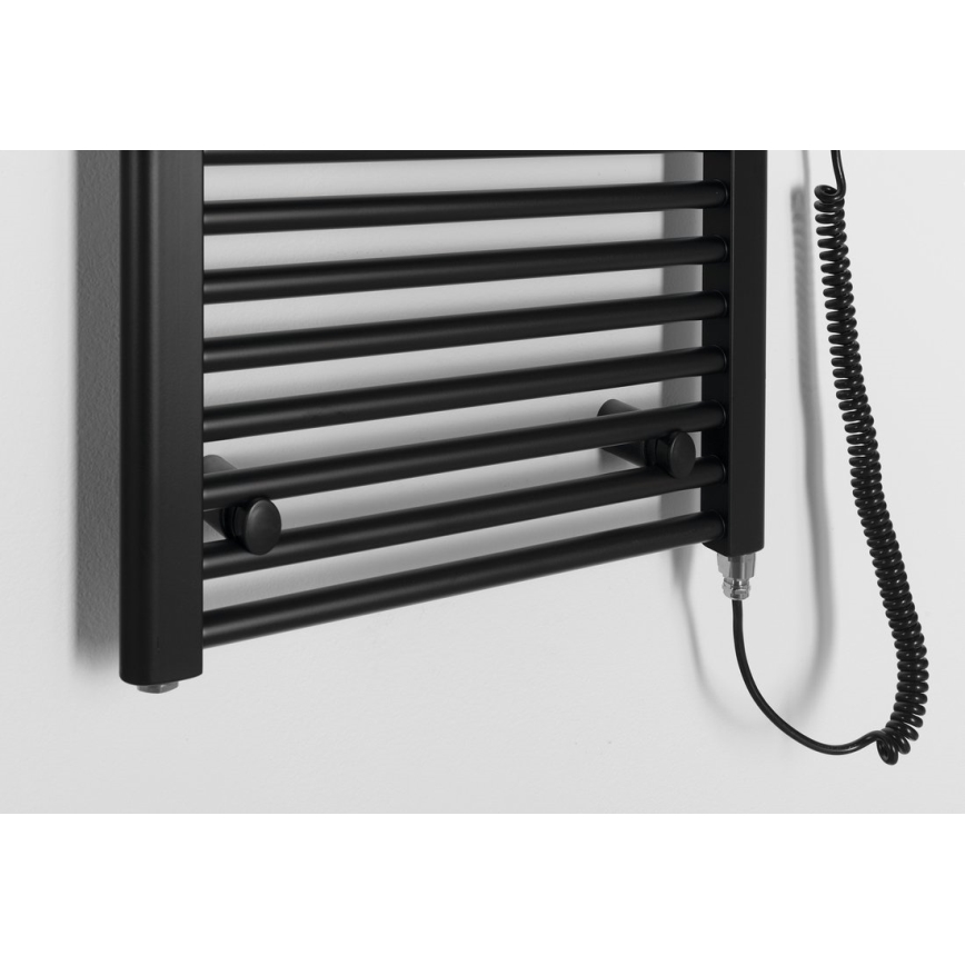 Aqualine - Badkamer elektrisch radiator DIRECT-E 400W/230V 132 cm mat zwart Recht