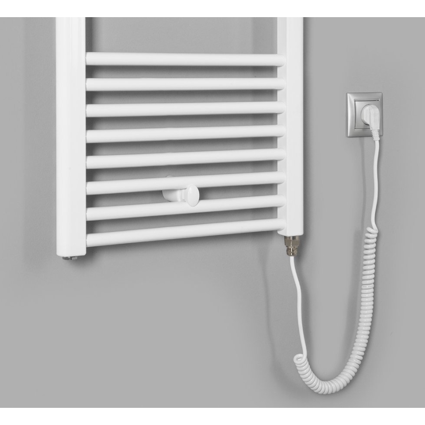 Aqualine - Badkamer elektrisch radiator DIRECT-E 400W/230V 132 cm wit Recht
