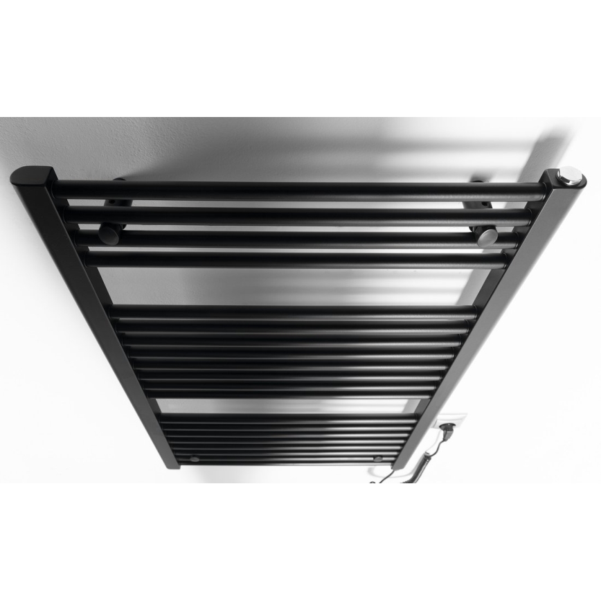 Aqualine - Badkamer elektrisch radiator DIRECT-E 400W/230V 96 cm mat zwart Recht